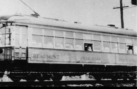 A car that operated along the interurban railway